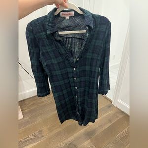 Plaid button down dress